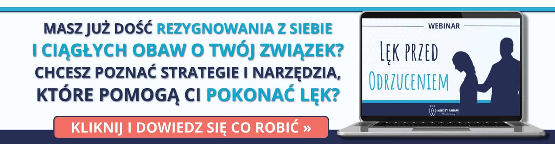 Lęk przed odrzuceniem - baner webinaru - psychoterapia Marita Woźny
